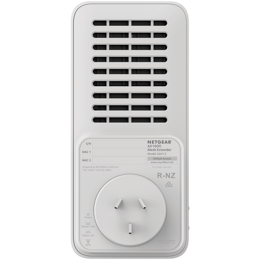 Netgear AX1600 4-Stream WIFI 6 Mesh Extender (EAX12) - Wallplug