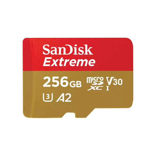 SanDisk Extreme Micro SDXC SQXAV 256GB V30 U3 C10 A2 UHS-I 190MB/s R 130MB/s W 4x6 SD Adaptor Lifetime Limited