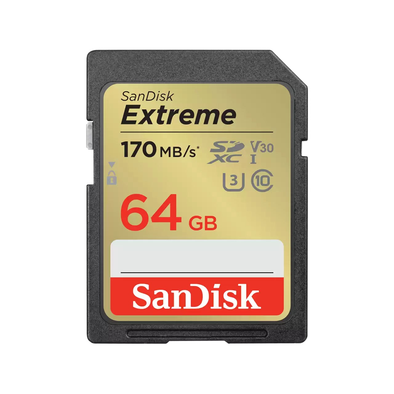 SanDisk Extreme SDXC SDXV2 64GB V30 U3 C10 UHS-I 170MB/s R 80MB/s W 4x6 (Lifetime Limited)
