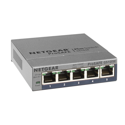 Netgear GS105E Prosafe Plus 5-Port Gigabit Ethernet Switch