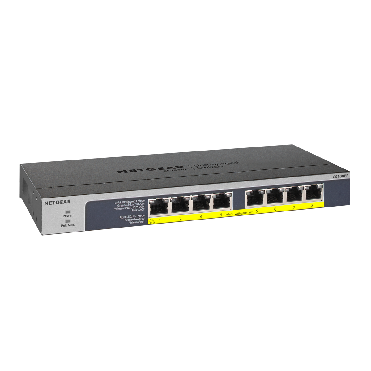 Netgear GS108PP 8-Port POE/POE+ Gigabit Ethernet Unmanaged Switch