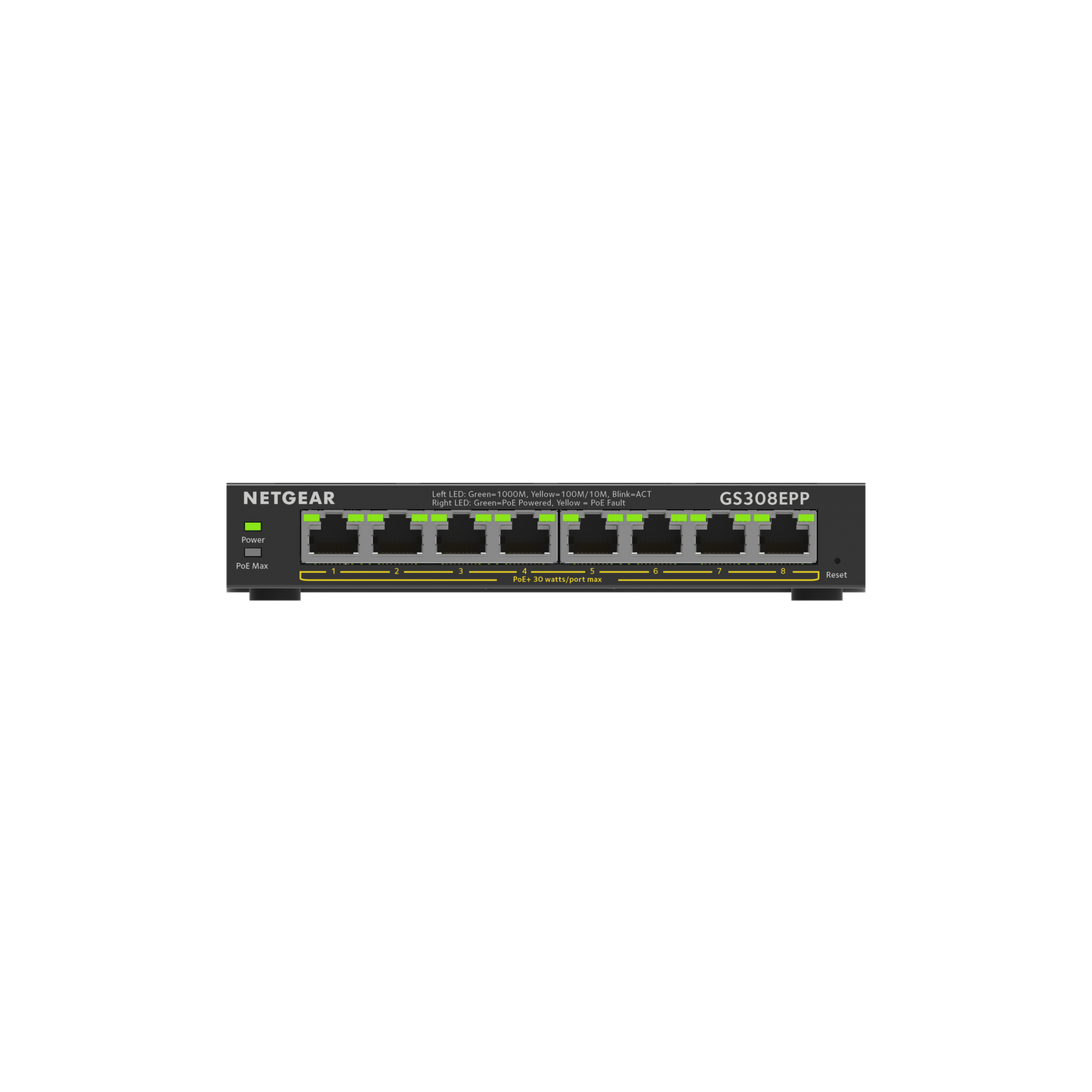 Netgear SOHO 8-Port High-Power POE+ Gigabit Smart Managed Plus Switch GS308EPP