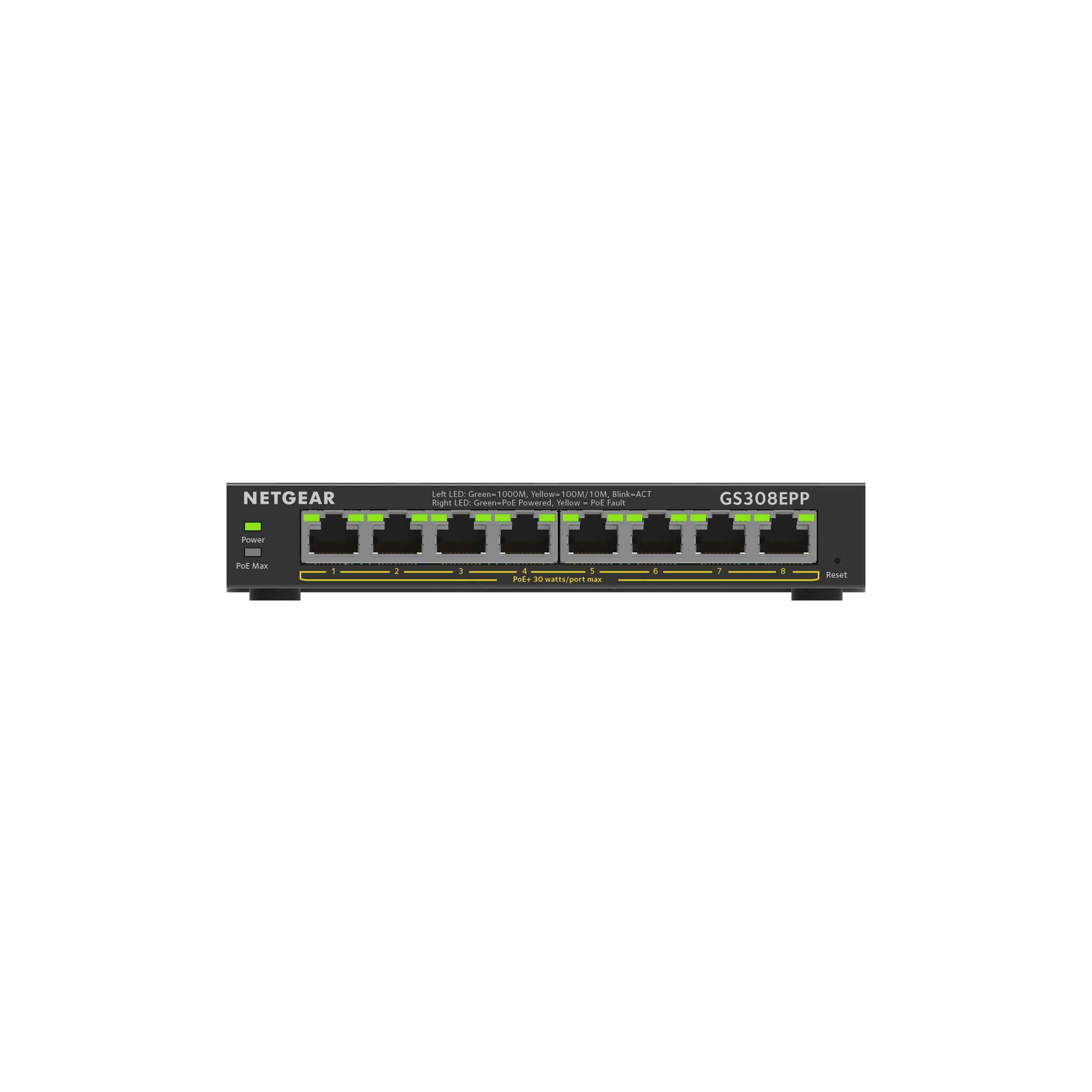 Netgear SOHO 8-Port High-Power POE+ Gigabit Smart Managed Plus Switch GS308EPP