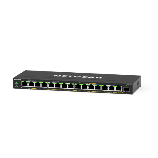 Netgear 16-Port Poe Gigabit Ethernet Plus Switch GS316EPP - with 16x POE+ 231W Desktop/Wall Mount