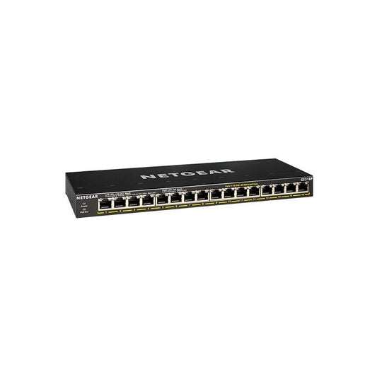 Netgear 16-Port Gigabit Ethernet Unmanaged POE+ Switch with Flexpoe 115W GS316P
