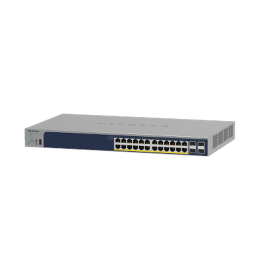 Netgear GS728TP-300AUS 24-Port Gigabit POE+ Ethernet Smart Switch with 4 SFP Ports 190W Remote/Cloud Management Option with Netgear Insight