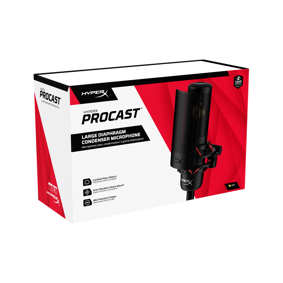 Hyperx Prodcast HyperX ProCast Microphone - Large Diaphragm Condenser Mic (Black ...