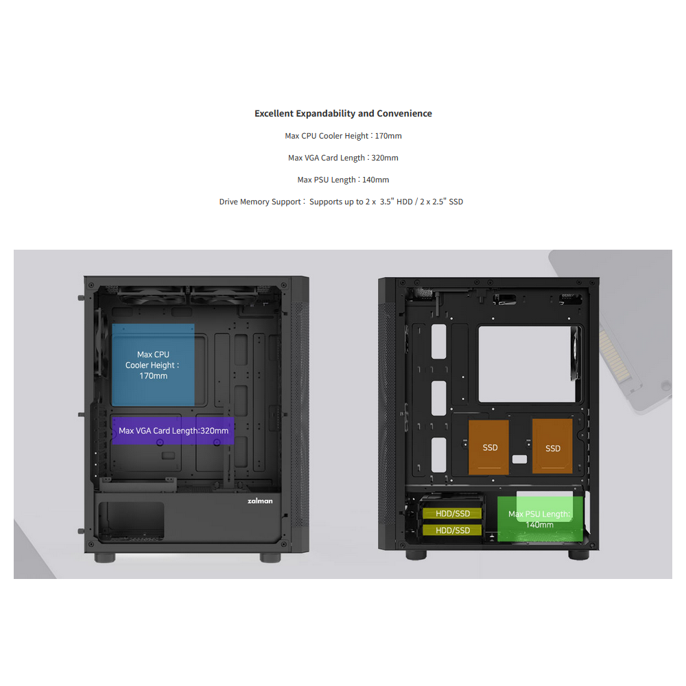 Zalman i4 ATX Mid Tower Case Full Mesh (Black)