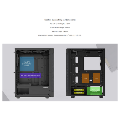 Zalman i4 ATX Mid Tower Case Full Mesh (Black)