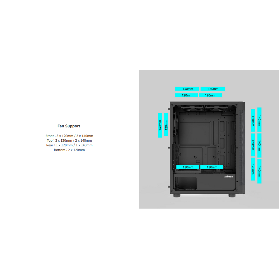 Zalman i4 ATX Mid Tower Case Full Mesh (Black)