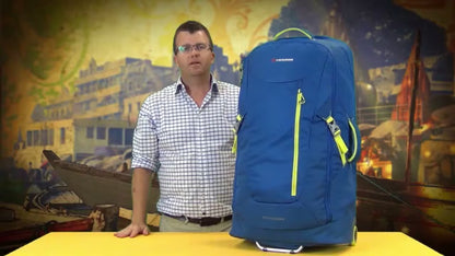 Caribee Stratosphere 75 Wheeled Trolley Bag Travel Pack Luggage Wheel Backpack 75L (Sirius Blue)