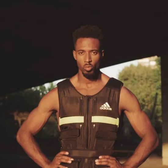 Adidas Performance Adjustable Weight Vest 10kg Cardio Fitness Training (Black/Green)