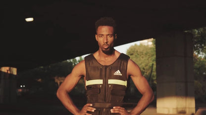 Adidas Performance Adjustable Weight Vest 10kg Cardio Fitness Training (Black/Green)