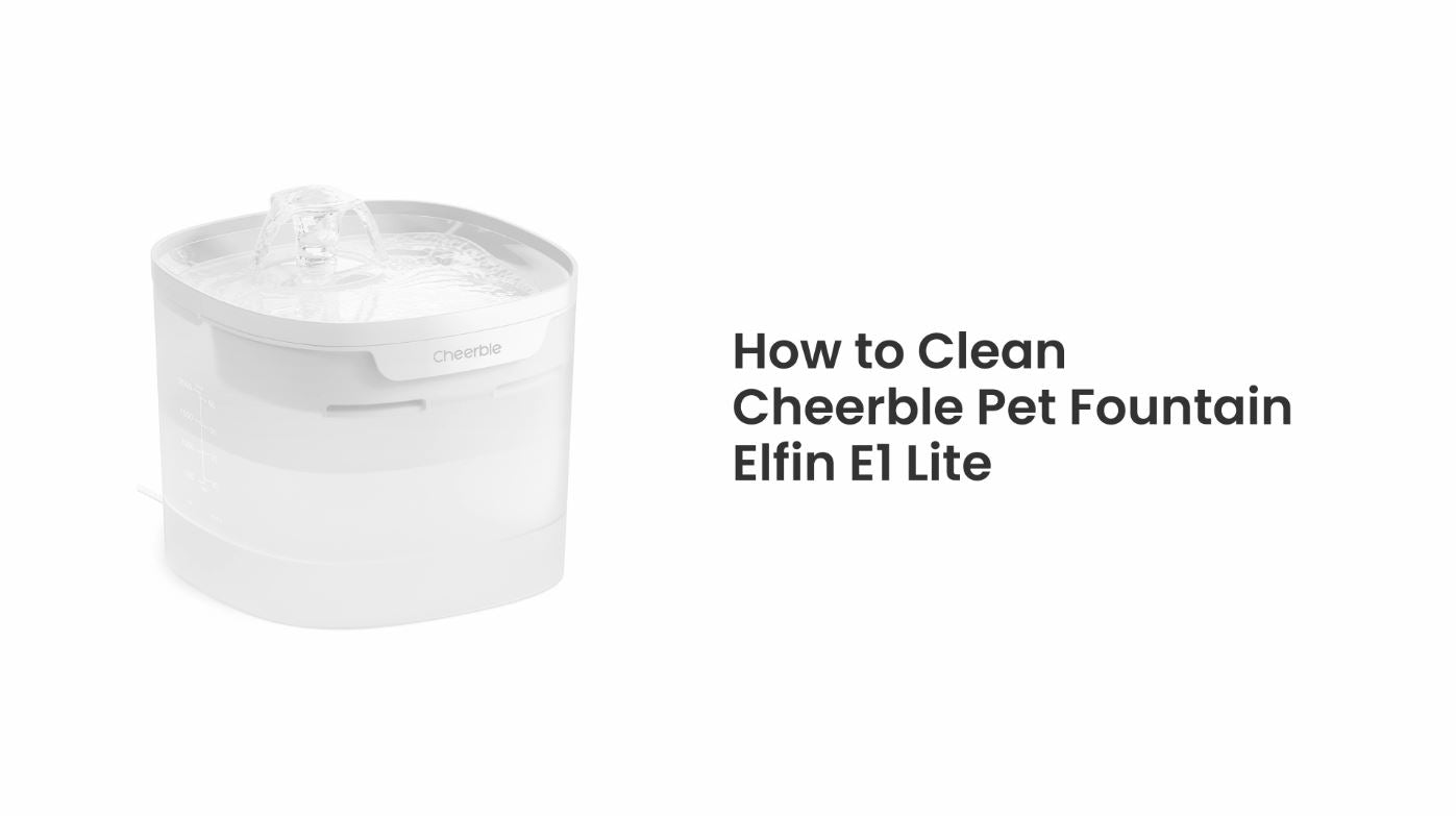 Cheerble Elfin E1 Lite Pet Water Fountain 2L for Cats and Dogs - USB DC 5V Powered (White) - How to Clean Video