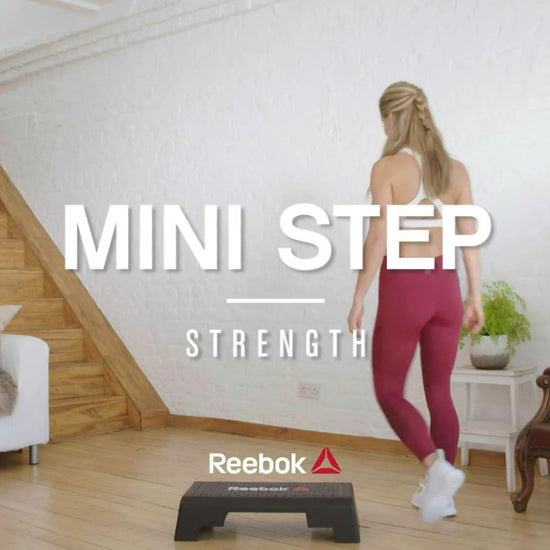 Reebok Mini Step - Aerobic Fitness HIIT Stepper Exercise Platform Gym Workout Deck (Black) - STRENGTH