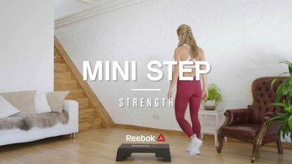 Reebok Mini Step - Aerobic Fitness HIIT Stepper Exercise Platform Gym Workout Deck (Black) - STRENGTH