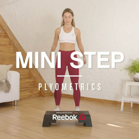 Reebok Mini Step - Aerobic Fitness HIIT Stepper Exercise Platform Gym Workout Deck (Black) - PLYOMETRICS
