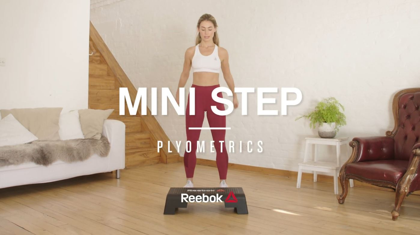 Reebok Mini Step - Aerobic Fitness HIIT Stepper Exercise Platform Gym Workout Deck (Black) - PLYOMETRICS
