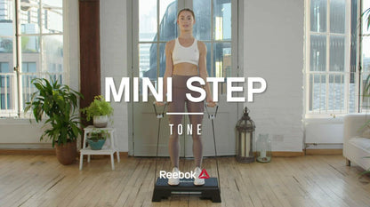 Reebok Mini Step - Aerobic Fitness HIIT Stepper Exercise Platform Gym Workout Deck (Black) - TONE