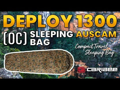Caribee Deploy 1300 Auscam Camo Compact 0°C Single Sleeping Bag 220 x 80 cm (Camouflage)