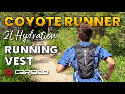 Caribee Coyote Runner 2L Hydration Running Vest Backpack (Navy/Hydro Blue)