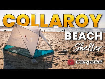 Caribee Collaroy UPF 50+ Family Beach Shelter Tent Sunshade (Lagoon Blue)