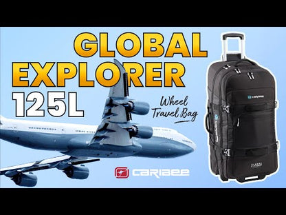 Caribee Global Explorer V2 Wheeled Trolley Bag Travel Luggage Wheel Trolleycase 125L (Black)