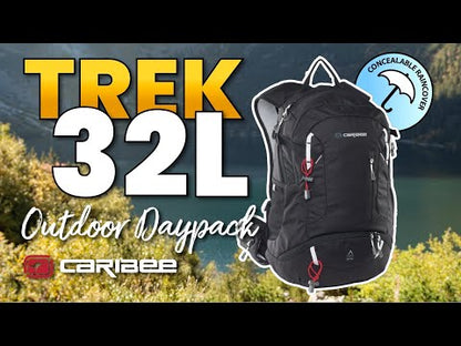 Caribee Trek 32L Adventure Trekking Pack Daypack Backpack (Black)