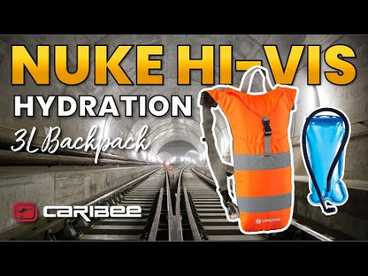 Caribee Nuke Hi Vis 3L Hydration Pack Hiking Worksite Backpack (Neon)