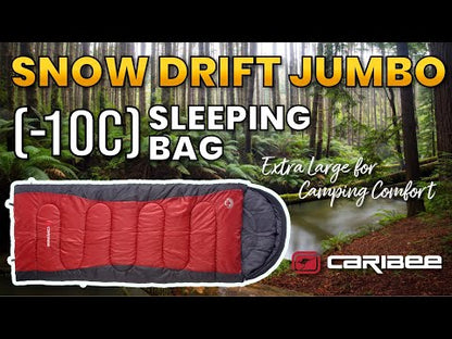 Caribee Snow Drift Jumbo -10°C Sleeping Bag 240 x 90 cm (Blood Red/Charcoal Grey)