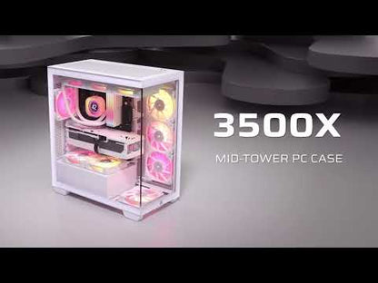Corsair 3500X Mid-Tower Gaming PC Case Tempered Glass (White)