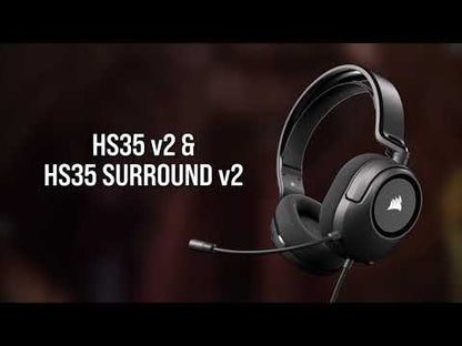 Corsair HS35 V2 Multiplatform Gaming Headset with 3.5mm Audio Jack (Carbon)