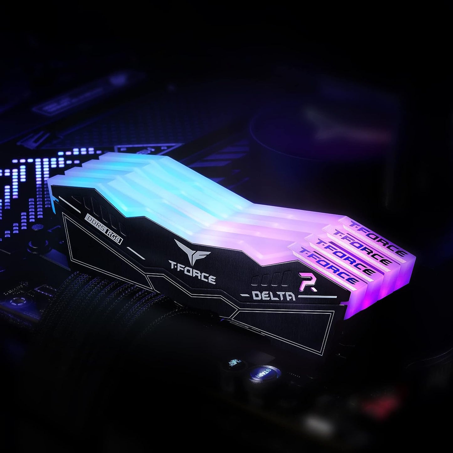 Team T-Force Delta RGB 32GB (2x16GB) DDR5 6000 Gaming Memory HS with RGB (Black)