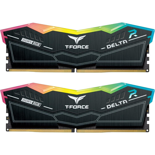 Team T-Force Delta RGB 32GB (2x16GB) DDR5 6000 Gaming Memory HS with RGB (Black)