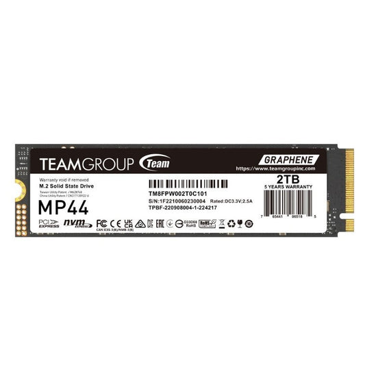 Team MP44 4TB M.2-2280 PCIE Gen4x4 SSD R/W 7400 / 6900 MB/s