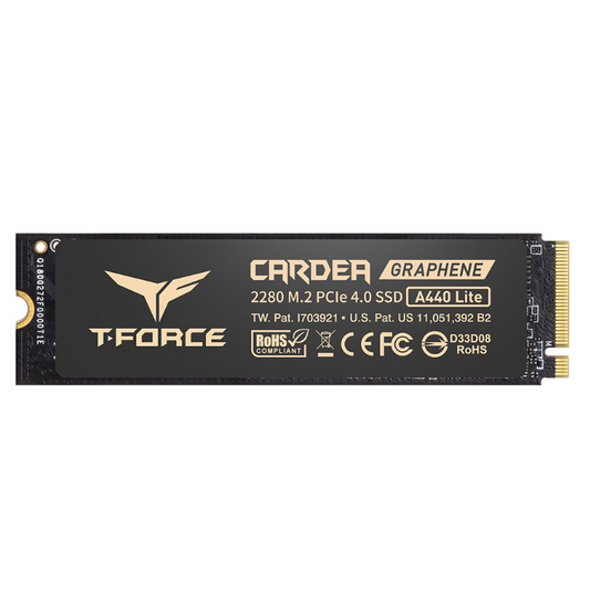 Team T-Force Cardea 1TB SSD A440 Lite Gen4 DRAMless R/W 7200/6200 MB/s Heatsink 5 Years Warranty