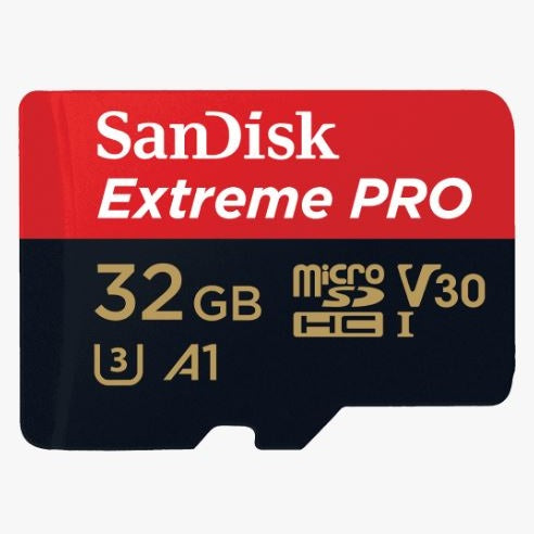 SanDisk Extreme Pro Micro SDHC Sqxcg 32GB V30 U3 C10 A1 UHS-1 100MB/s R 90MB/s W 4x6 SD Adaptor (Lifetime Limited)