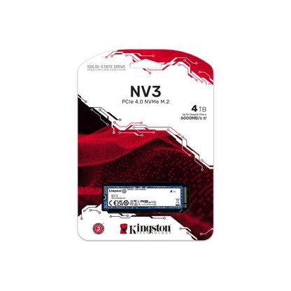 Kingston 4TB NV3 M.2 PCIE 4.0 NVME SSD R/W 6000/5000 MB/s