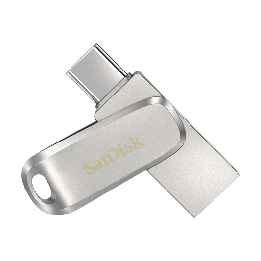 SanDisk Ultra Dual Drive Luxe 64GB SDDDC4 USB Type C Metal USB3.1/Type C Reversible Connector Swivel Design Type-C Enabled Devices (5 Years Warranty)