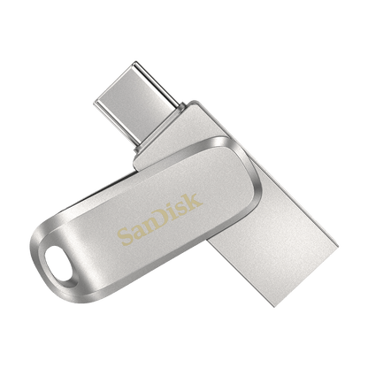 SanDisk Ultra Dual Drive Luxe 32GB SDDDC4 USB Type C Metal USB3.1/Type C Reversible Connector Swivel Design Type-C Enabled Devices (5 Years Warranty)
