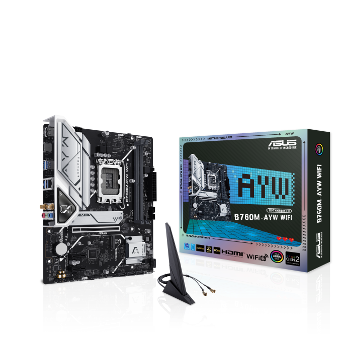 Asus B760M-AYW WIFI mATX Motherboard | Intel Socket LGA1700 - B760 Chipset